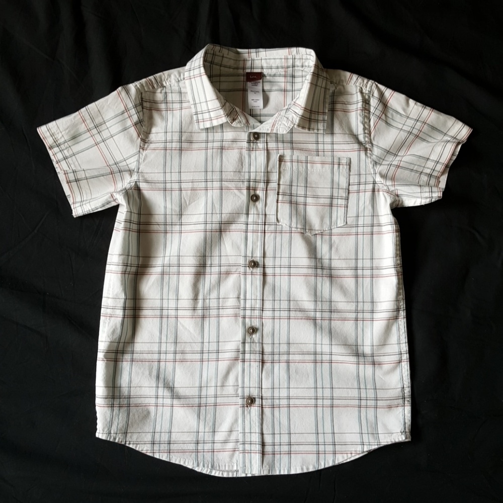 Used Tea Collection Boys Plaid Button Down Shirt